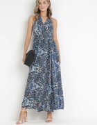 cflo Rochie bleumarin-negru Maxi petrecută cu legătură din viscoză Vilnius