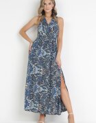 cflo Rochie bleumarin-negru Maxi petrecută cu legătură din viscoză Vilnius