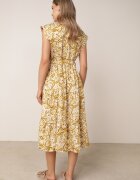 cflo Rochie boxy din viscoză cu curea și model geometric Katanie Galbenă