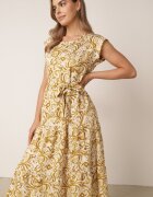 cflo Rochie boxy din viscoză cu curea și model geometric Katanie Galbenă