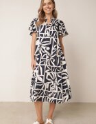 cflo Rochie boxy din viscoză cu model geometric Perante Bleumarin