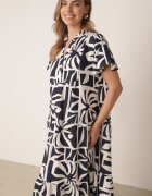 cflo Rochie boxy din viscoză cu model geometric Perante Bleumarin