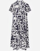 cflo Rochie boxy din viscoză cu model geometric Perante Bleumarin