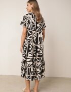 cflo Rochie boxy din viscoză cu model geometric Perante Neagră