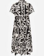 cflo Rochie boxy din viscoză cu model geometric Perante Neagră