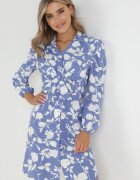 cflo Rochie Cămașă Albastră cu Legătură Aieho
