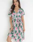 cflo Rochie Cloche Verde cu Fir Metalic și Cordon Noldan