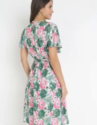 cflo Rochie Cloche Verde cu Fir Metalic și Cordon Noldan