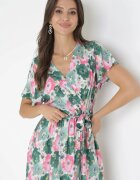 cflo Rochie Cloche Verde cu Fir Metalic și Cordon Noldan