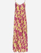 cflo Rochie Cloș verde deschis cu bretele din țesătură de viscoză florală Sepelvia