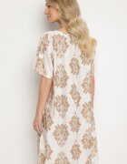 cflo Rochie cu croială dreaptă Ciemnobej din viscoză decorată cu model geometric Emilavie