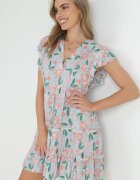 cflo Rochie de mentă cambrată din viscoză cu flori Adomisia