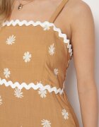 cflo Rochie din viscoză maro cu imprimeu geometric Lenirisa