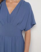 cflo Rochie Evazată Bleumarin cu elastic în talie și decolteu în V Iffara