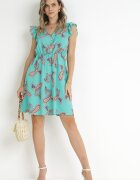 cflo Rochie Evazată Mentă din Viscoză cu model Paisley Marinetta