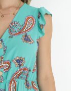 cflo Rochie Evazată Mentă din Viscoză cu model Paisley Marinetta