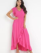 cflo Rochie Fucsia din viscoză cu tiv petrecut și decolteu Lail