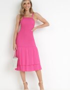 cflo Rochie fucsia din viscoză midi cu croială mulată Ilynn