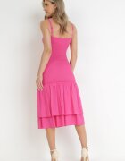 cflo Rochie fucsia din viscoză midi cu croială mulată Ilynn