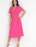 cflo Rochie Fucsia Tip plic Midi cu curea din material Rahellitte