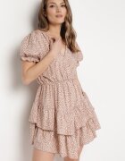 cflo Rochie Maro deschis cu elastic în talie cu decolteu petrecut Ianveia