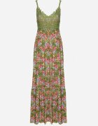 cflo Rochie Maxi de viscoză verde închis cu bretele evazată Nolwessa