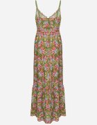 cflo Rochie Maxi de viscoză verde închis cu bretele evazată Nolwessa