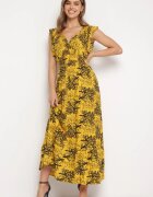 cflo Rochie Maxi Galbenă Cloș din Vâscoză cu bust petrecut Wiracia