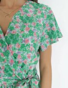 cflo Rochie Maxi Verde cu partea de jos plisată și elastic în talie Maal