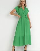 cflo Rochie Maxi Verde legată în talie și cu talie elastică Vynyndu
