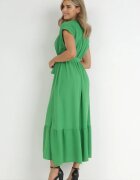 cflo Rochie Maxi Verde legată în talie și cu talie elastică Vynyndu