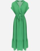 cflo Rochie Maxi Verde legată în talie și cu talie elastică Vynyndu