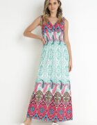 cflo Rochie Ment-Roz cu elastic lat în talie cu model etno Caroli