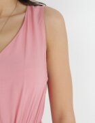 cflo Rochie Midi Roz din viscoză cu elastic în talie și curea din material Bicuh