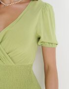 cflo Rochie mini Verde deschis Din viscoză cu decolteu adânc Morasta