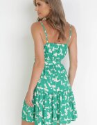 cflo Rochie mini Verde din viscoză Cu bretele Cu elastic în talie Bloonits