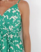 cflo Rochie mini Verde din viscoză Cu bretele Cu elastic în talie Bloonits