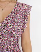 cflo Rochie Mini Violet din Viscoză cu Elastic în Talie și Volane Matthes