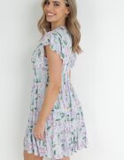 cflo Rochie Mov deschis Cambrată din Viscoză cu Imprimeu Floral Adomisia