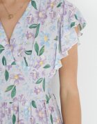 cflo Rochie Mov deschis Cambrată din Viscoză cu Imprimeu Floral Adomisia