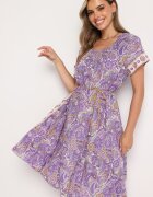 cflo Rochie Mov din Viscoză cu Croială Cloș în Stil Boho Melnea
