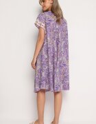 cflo Rochie Mov din Viscoză cu Croială Cloș în Stil Boho Melnea