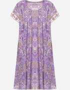 cflo Rochie Mov din Viscoză cu Croială Cloș în Stil Boho Melnea