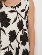 cflo Rochie Neagră din Vâscoză cu Imprimeu Floral Fără Mâneci Orrulene