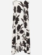 cflo Rochie Neagră din Vâscoză cu Imprimeu Floral Fără Mâneci Orrulene