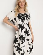 cflo Rochie neagră din viscoză cu imprimeu floral Emitine
