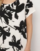 cflo Rochie neagră din viscoză cu imprimeu floral Emitine