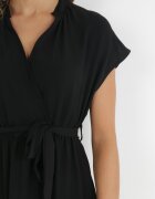 cflo Rochie Neagră Maxi Legată în Talie cu Elastic în Talie Vynyndu