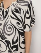 cflo Rochie Neagră Tip Cutie cu model ornamental din viscoză Tosela