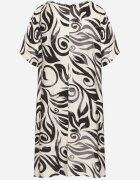 cflo Rochie Neagră Tip Cutie cu model ornamental din viscoză Tosela